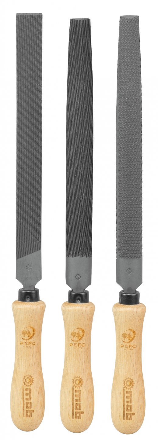 Rasp and file set - 3 pieces - wooden handles 02