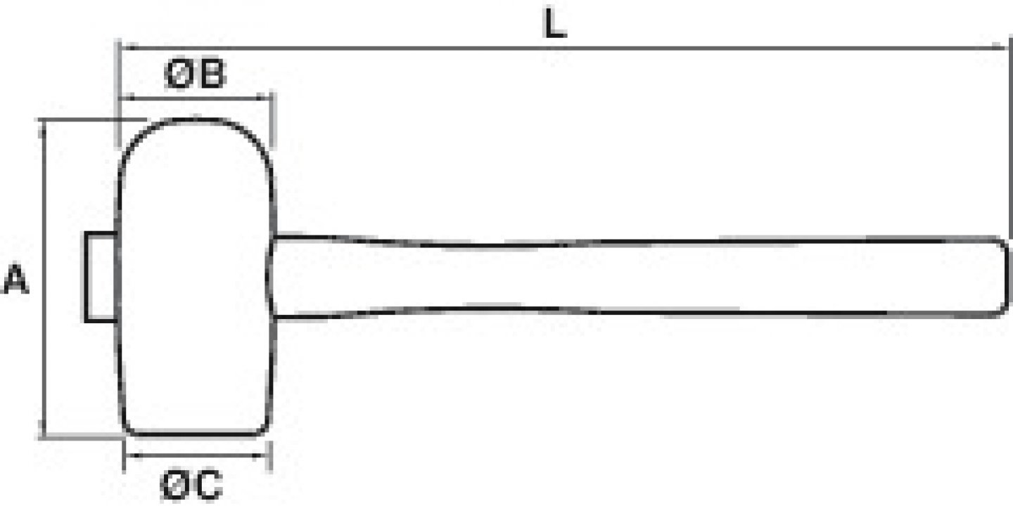 Rubber mallet - half-round - white 02