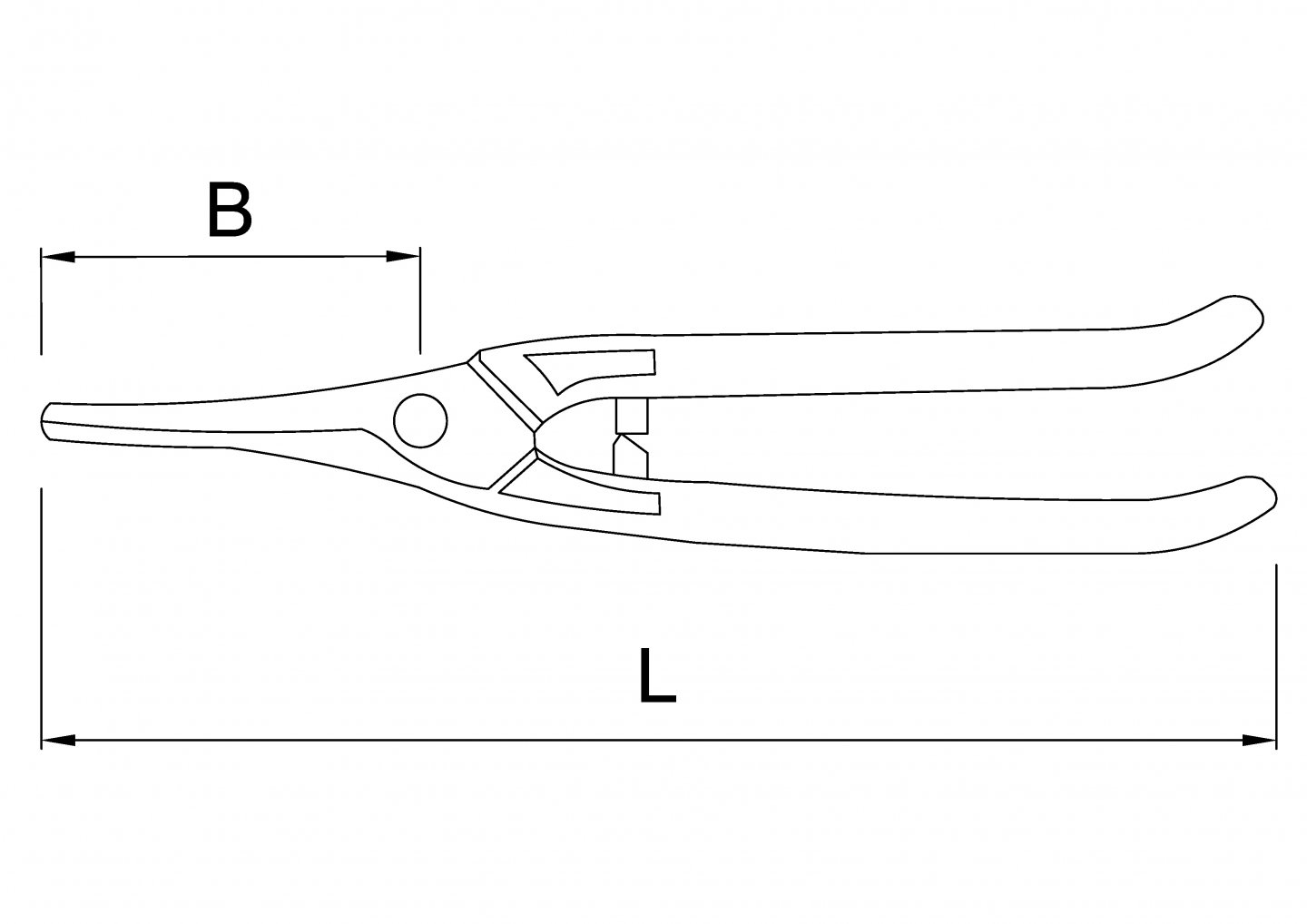 Tin snips - straight, narrow blades 02