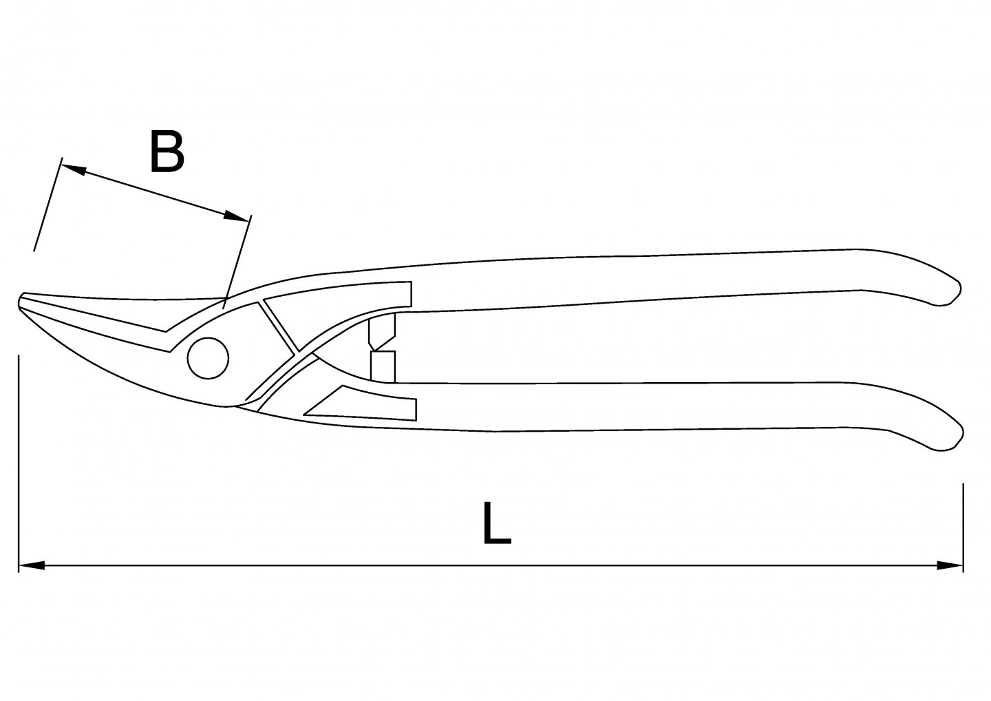 Tin snips - curve-cutting snips, right cutting, on card 02