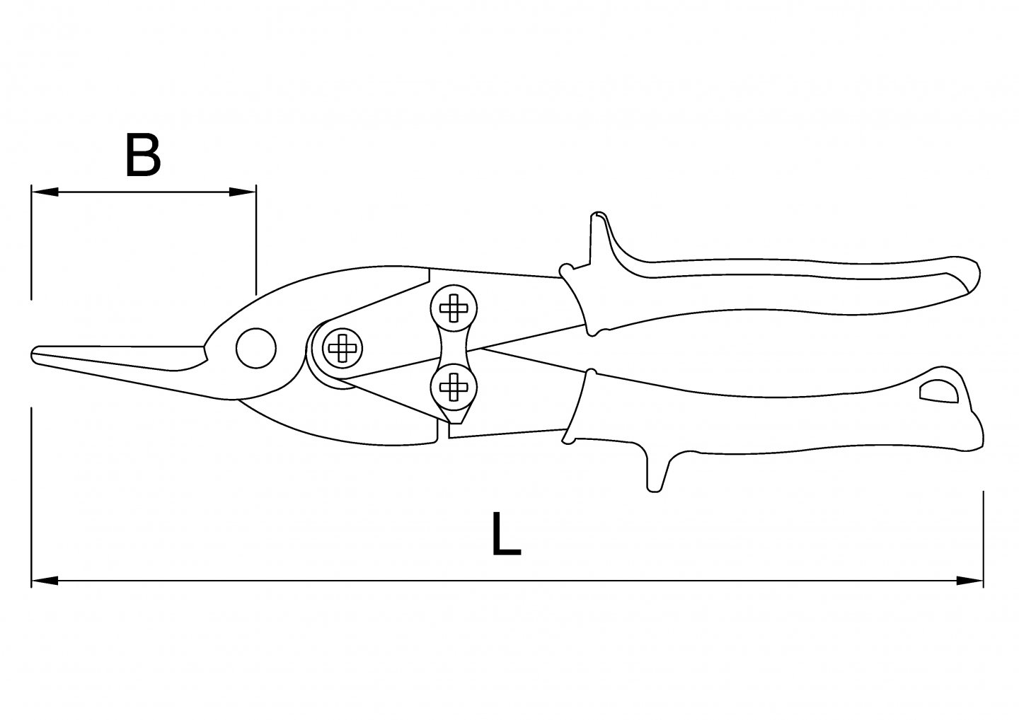 Curve-cutting snips, straight 02