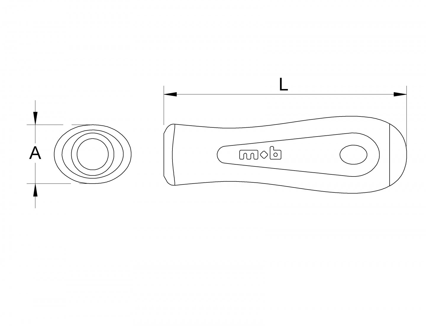 Bi-material handle for rasps 02