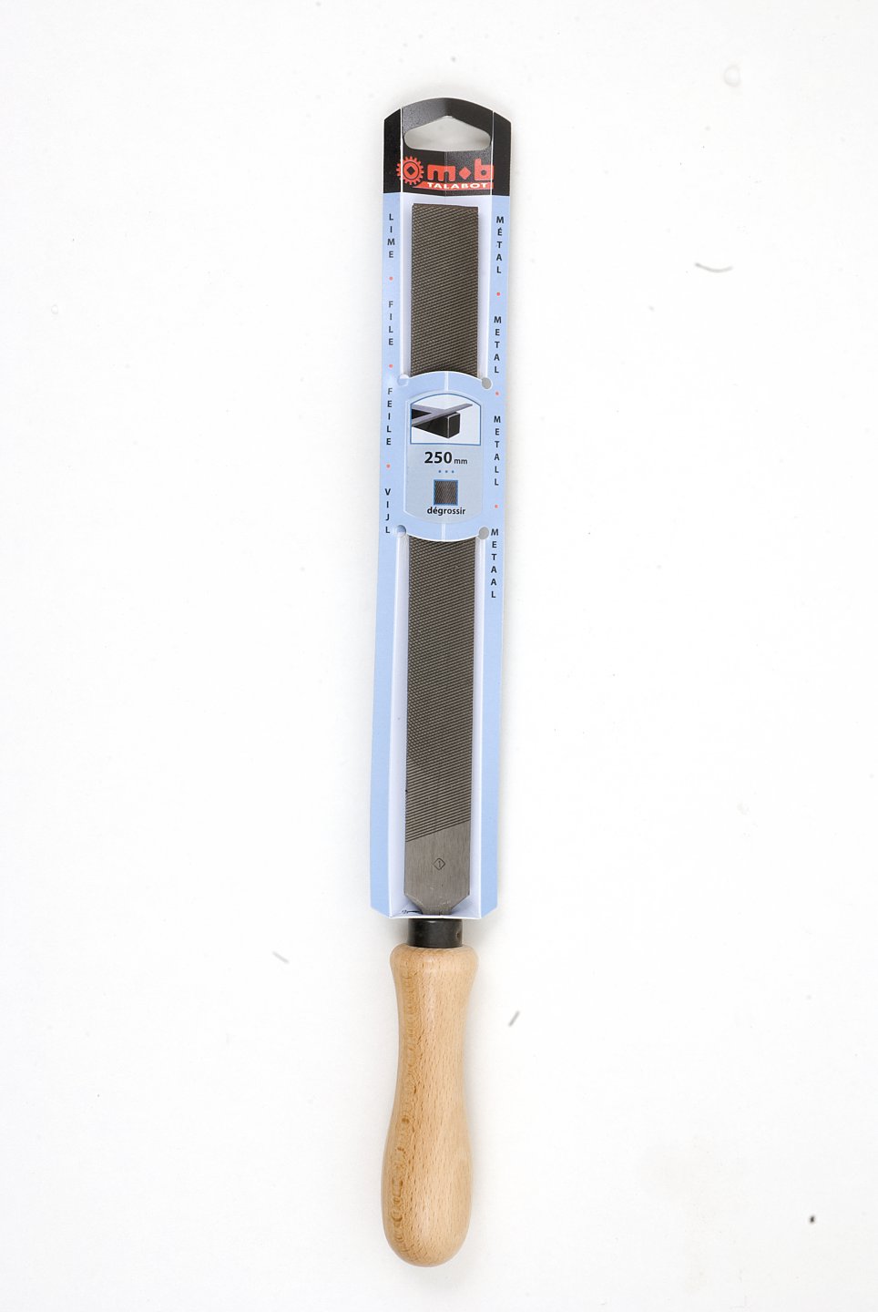 Flat file for soft steels - wooden handle