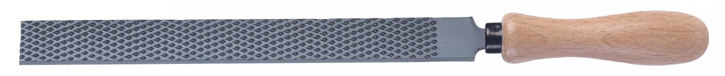 Flat hand grater with wooden handle on card 04