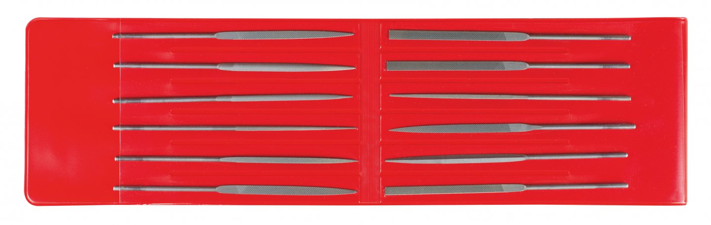 Needle file set - 12 pieces - on card