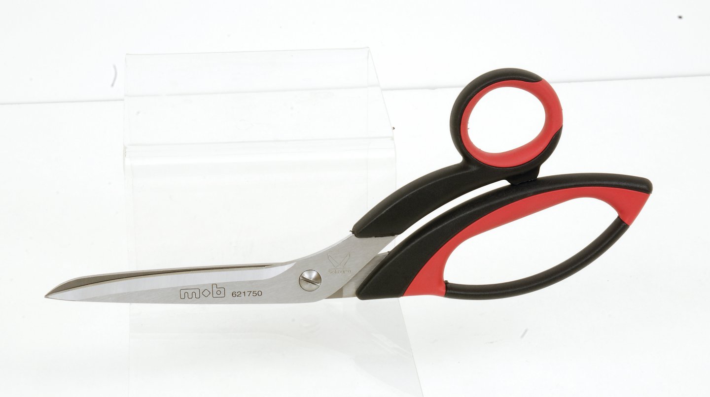 Workshop scissors, bi-material handle, on card