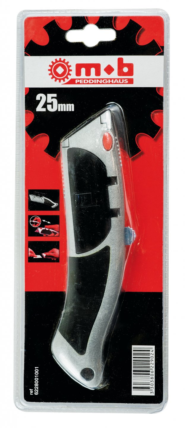 Utility knife, incl. 5 spare blades 02