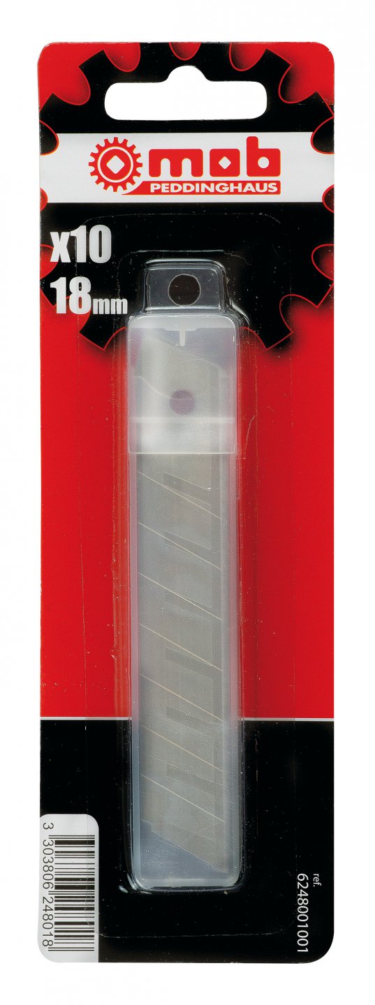 10 spare blades - 18 mm - on card
