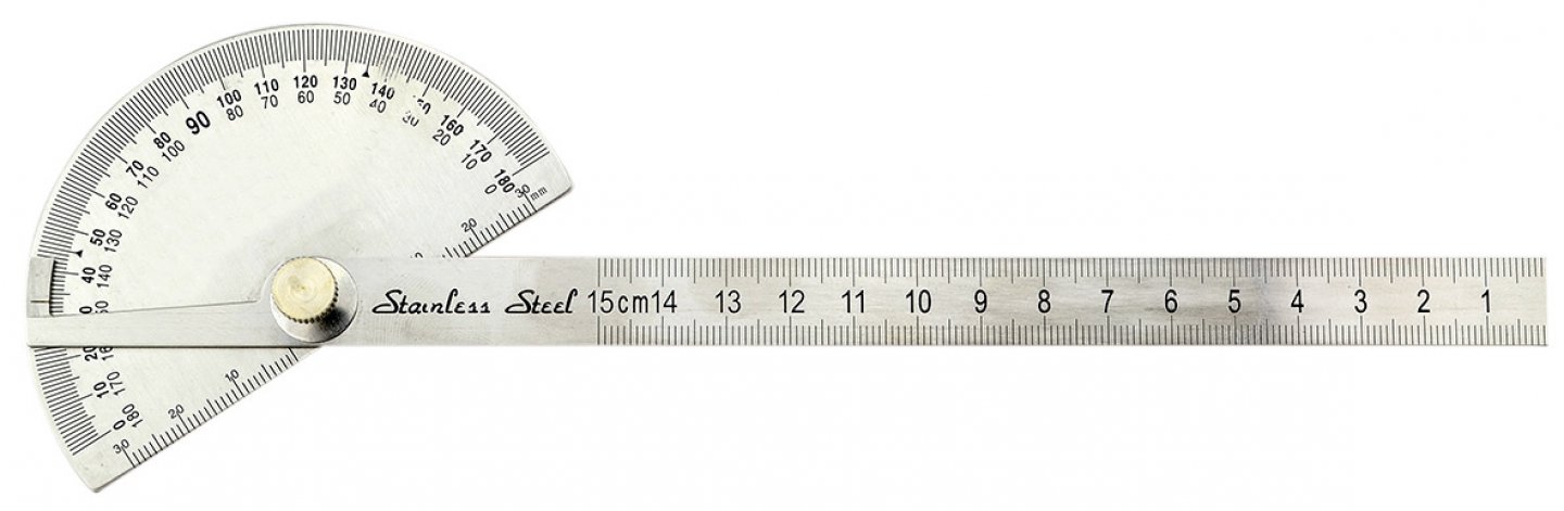 Protractor with depth gauge scale
