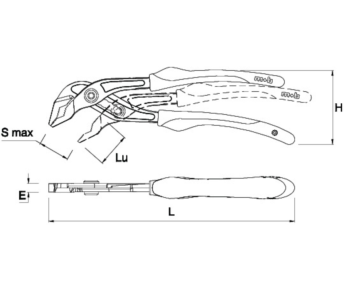 Pipe wrench, slim fit 02