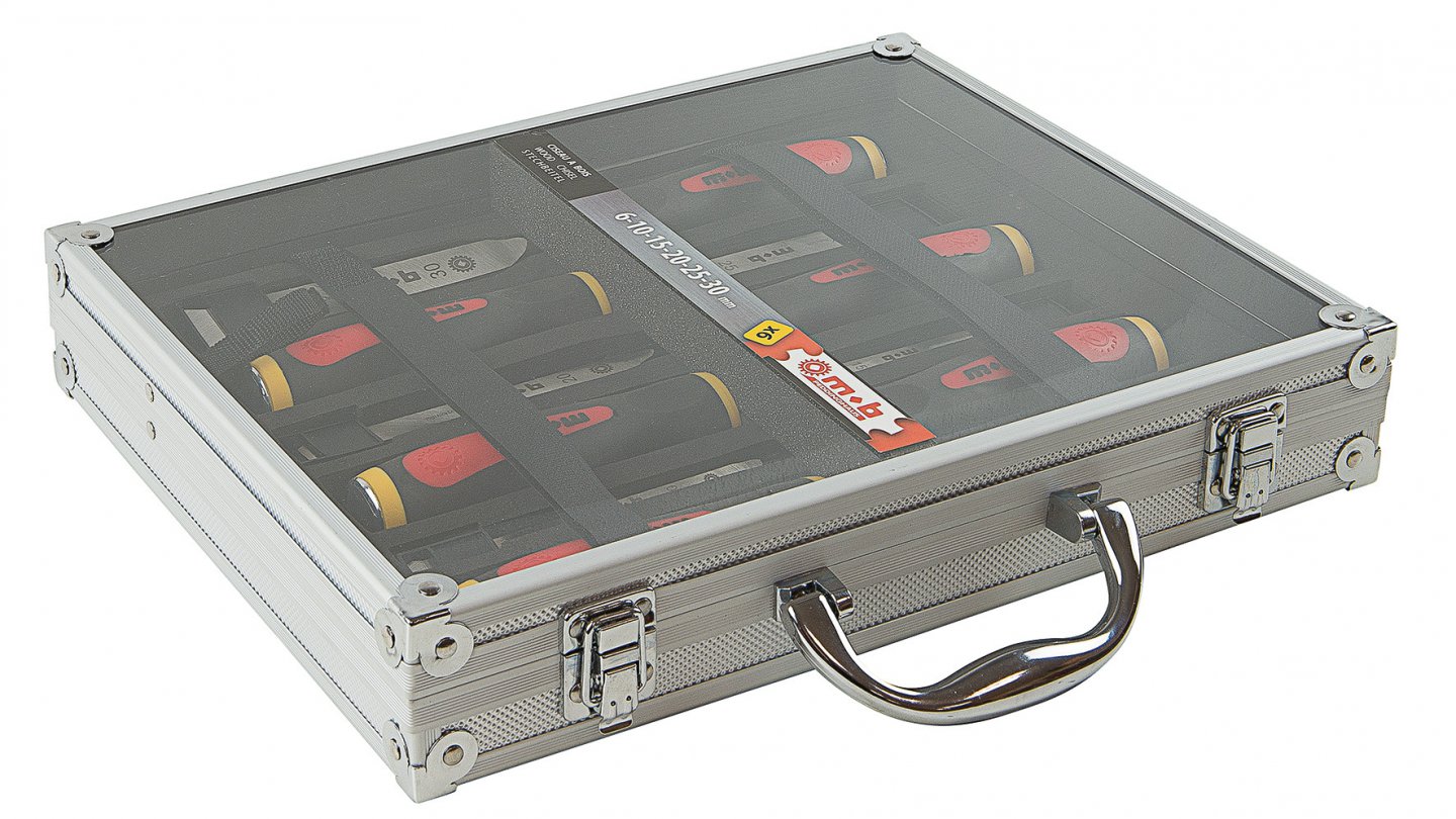 Chisel set - 6 pieces - in aluminium case 02
