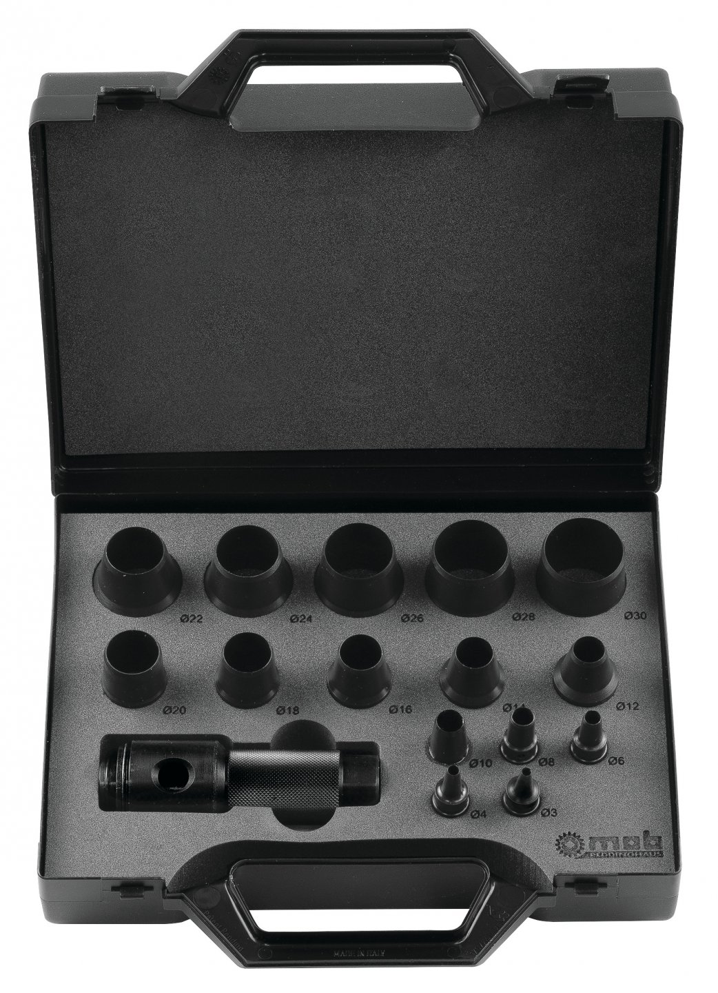 Gasket cutter punch set ø 2 to 29 mm (odd ø) - 16 pieces