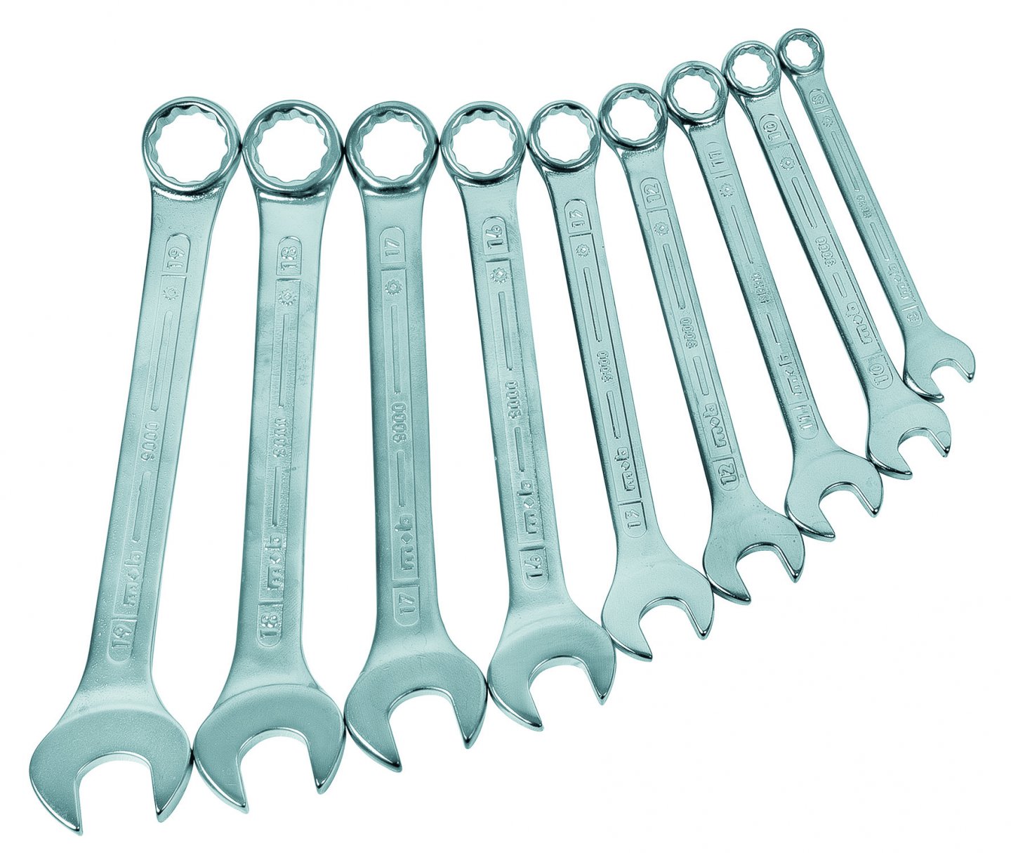 Combination spanner set in plastic display, 10 pieces 02