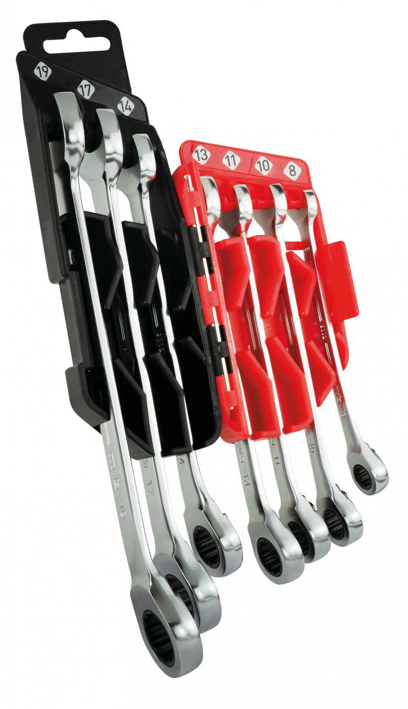 Ratcheting combination spanner set in plastic display 04