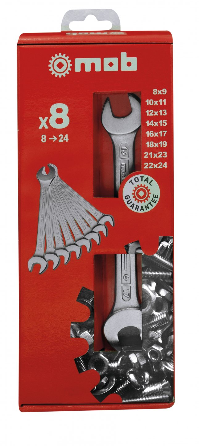 Double open-end wrenches set in displaybox