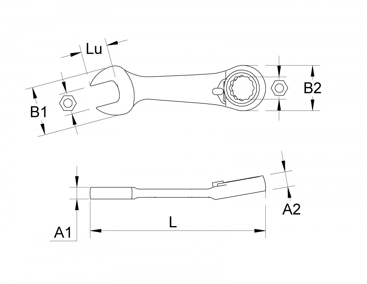 Compact' ratcheting combination spanners, short version 02