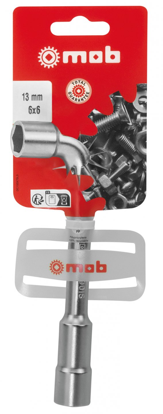 Offset open socket wrenches 6x6, on card