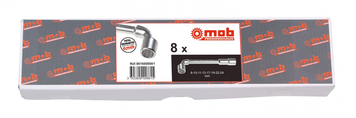 Offset open socket wrenches set 6x12