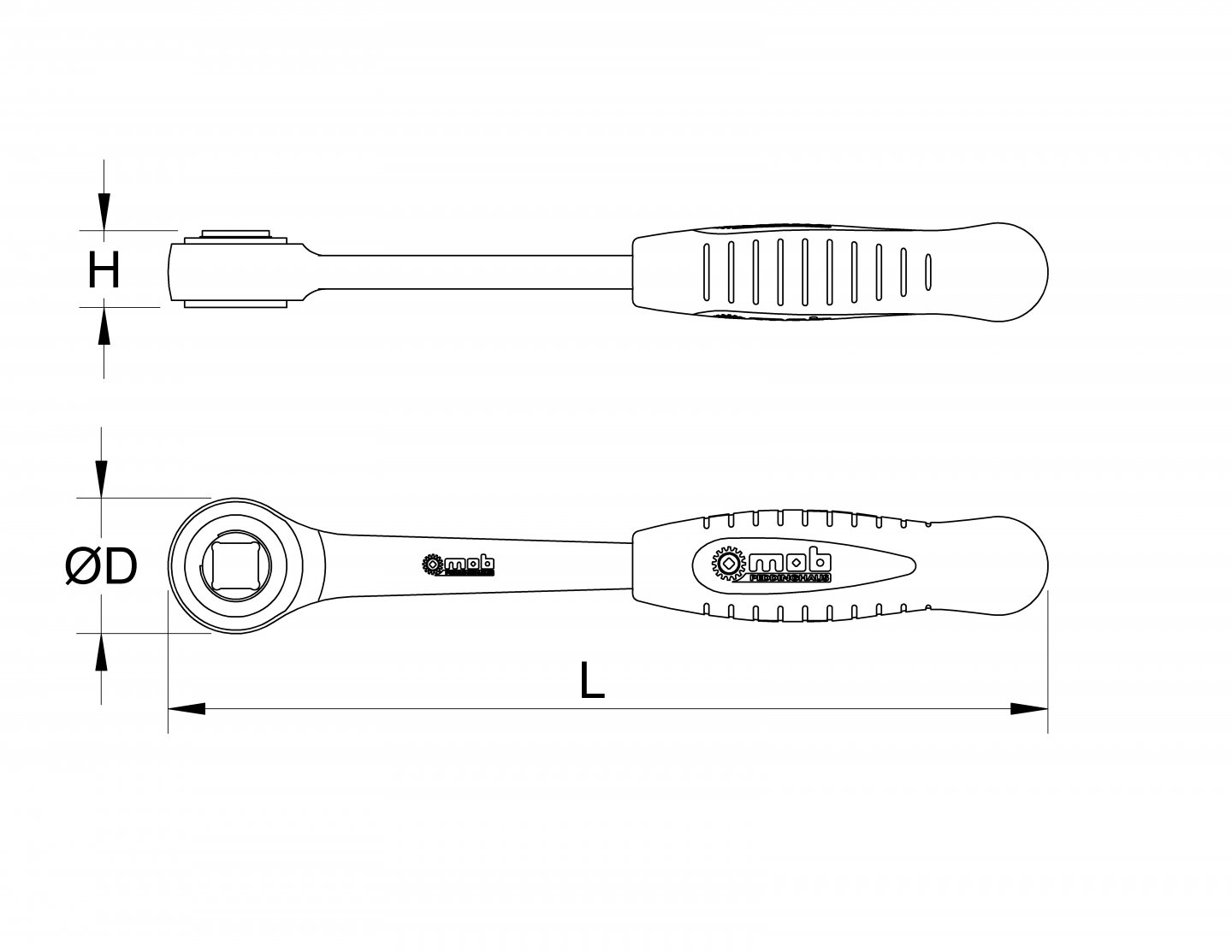 Push-through ratchet, 1/2'' 02