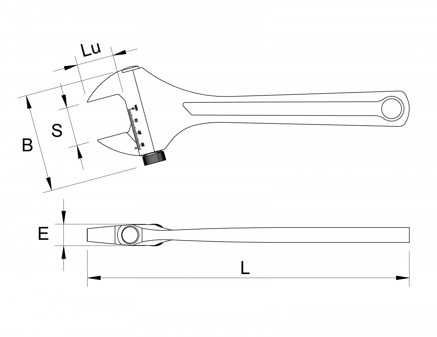 Adjustable spanner, spanish pattern 02