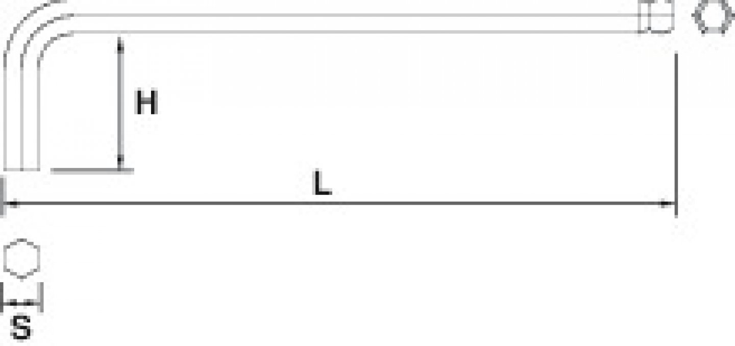 Ball end hex key, long 02