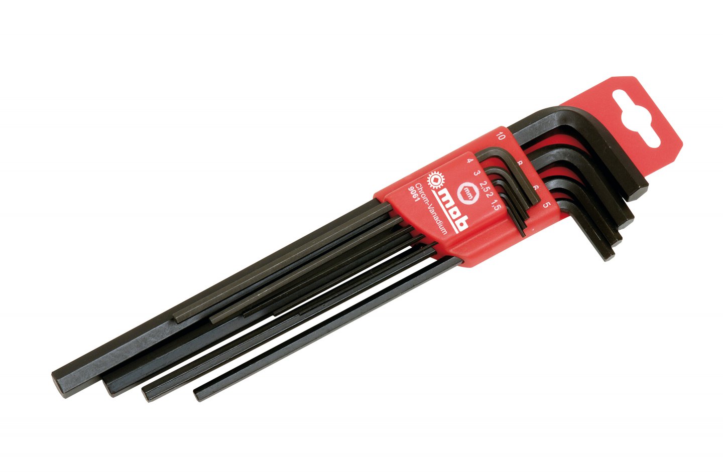 Hex key set, long, 9 pieces