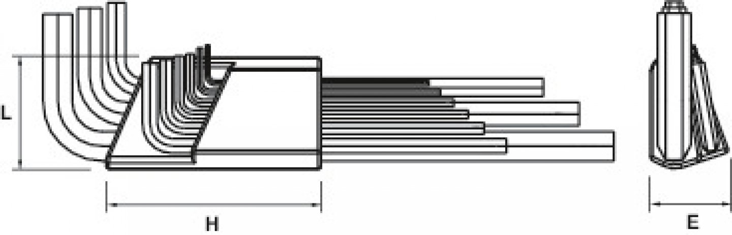 Hex key set, 9 pieces 02