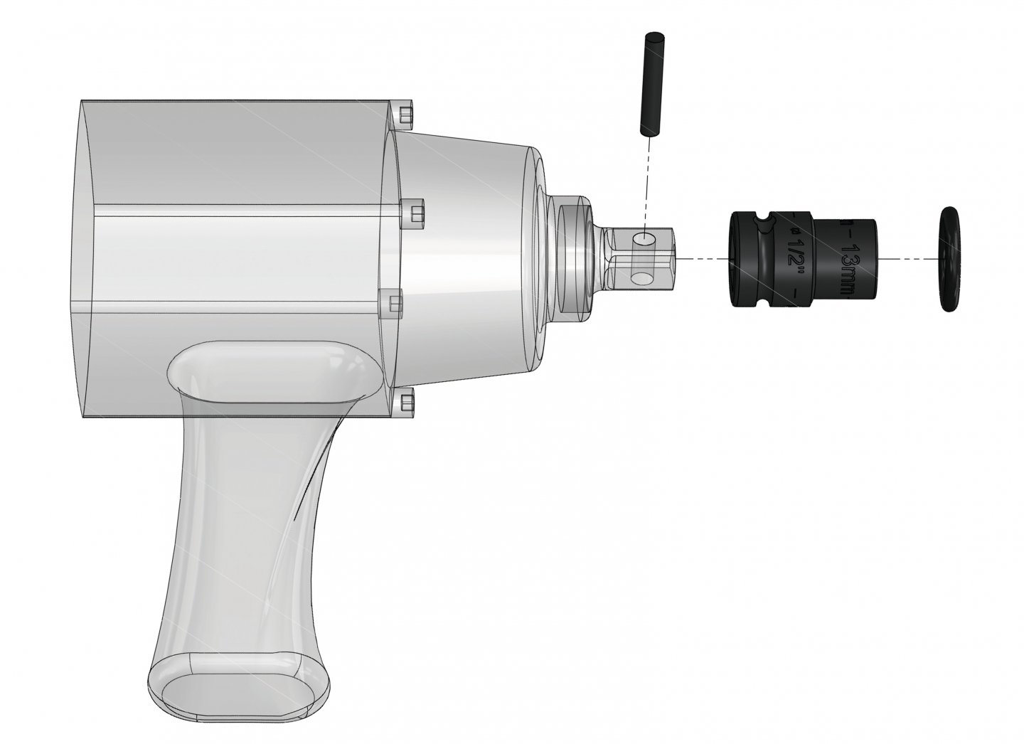 Retaining o-ring and pin, 1/2''