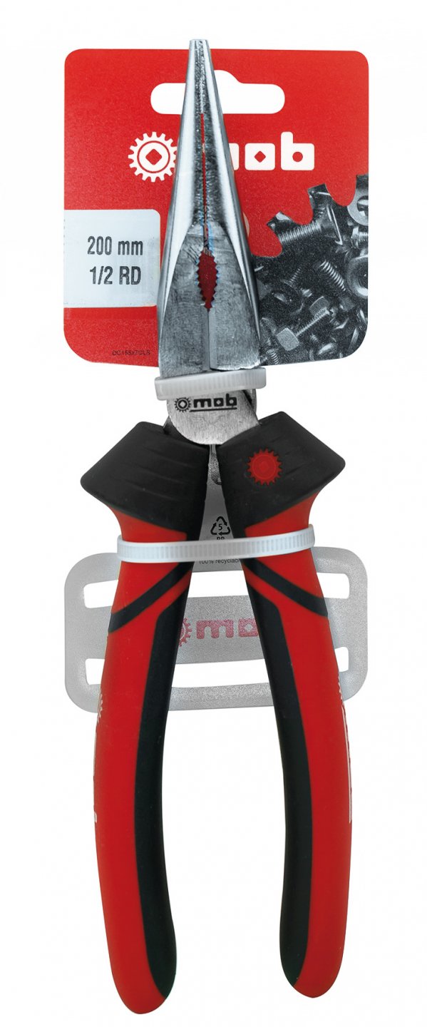 Half-round nose pliers, on card