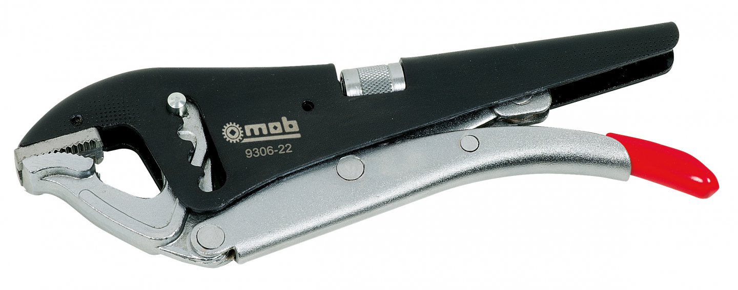 Lock-grip pliers with short jaws