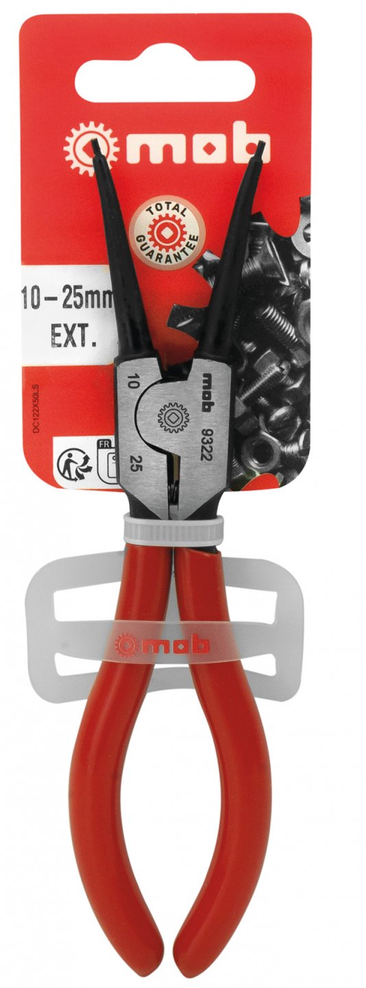 Circlip pliers for external clips, on card