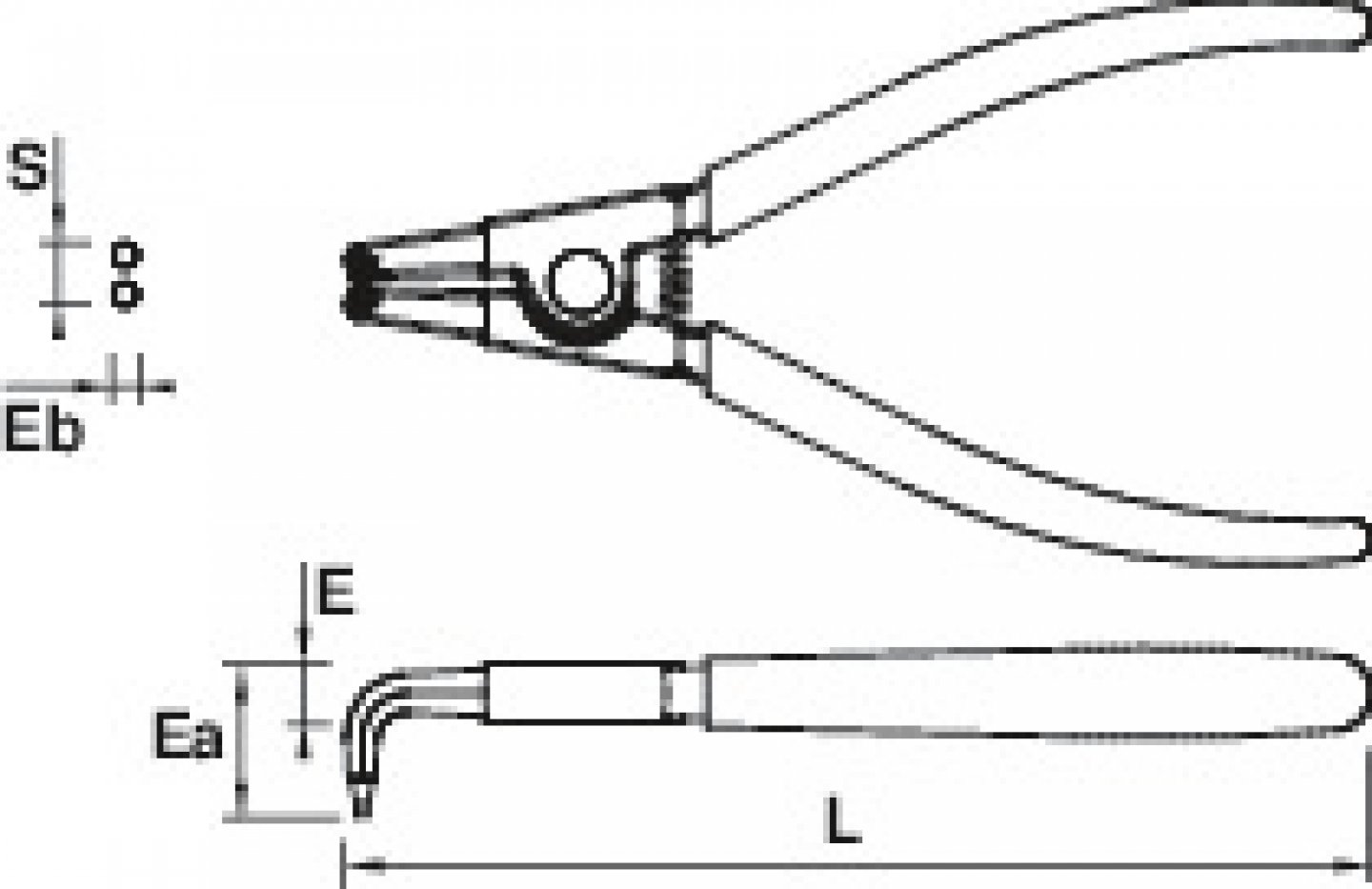 Circlip pliers, 90° jaws for external clips 02