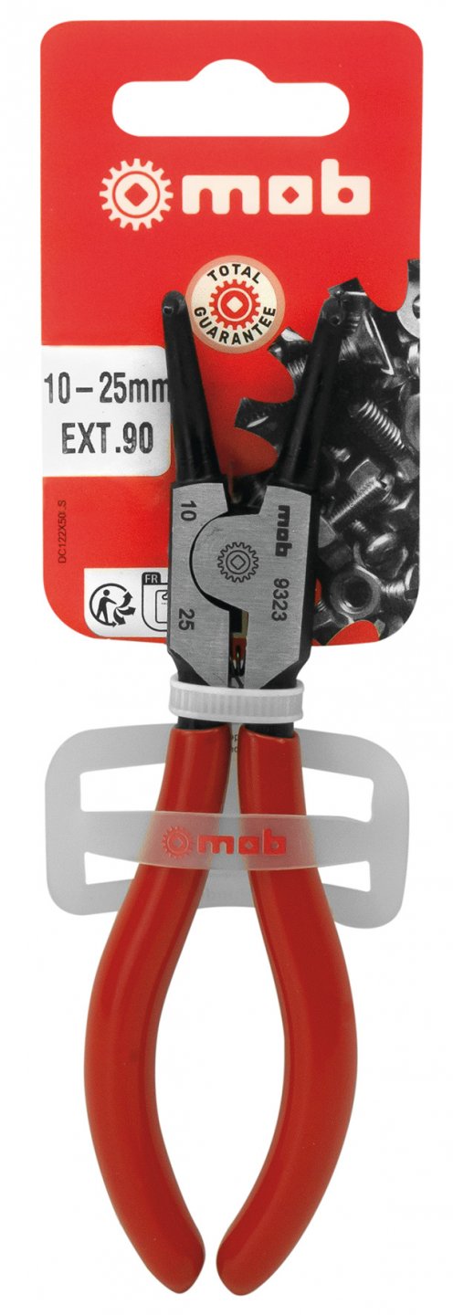 Circlip pliers, 90° jaws for external clips, on card