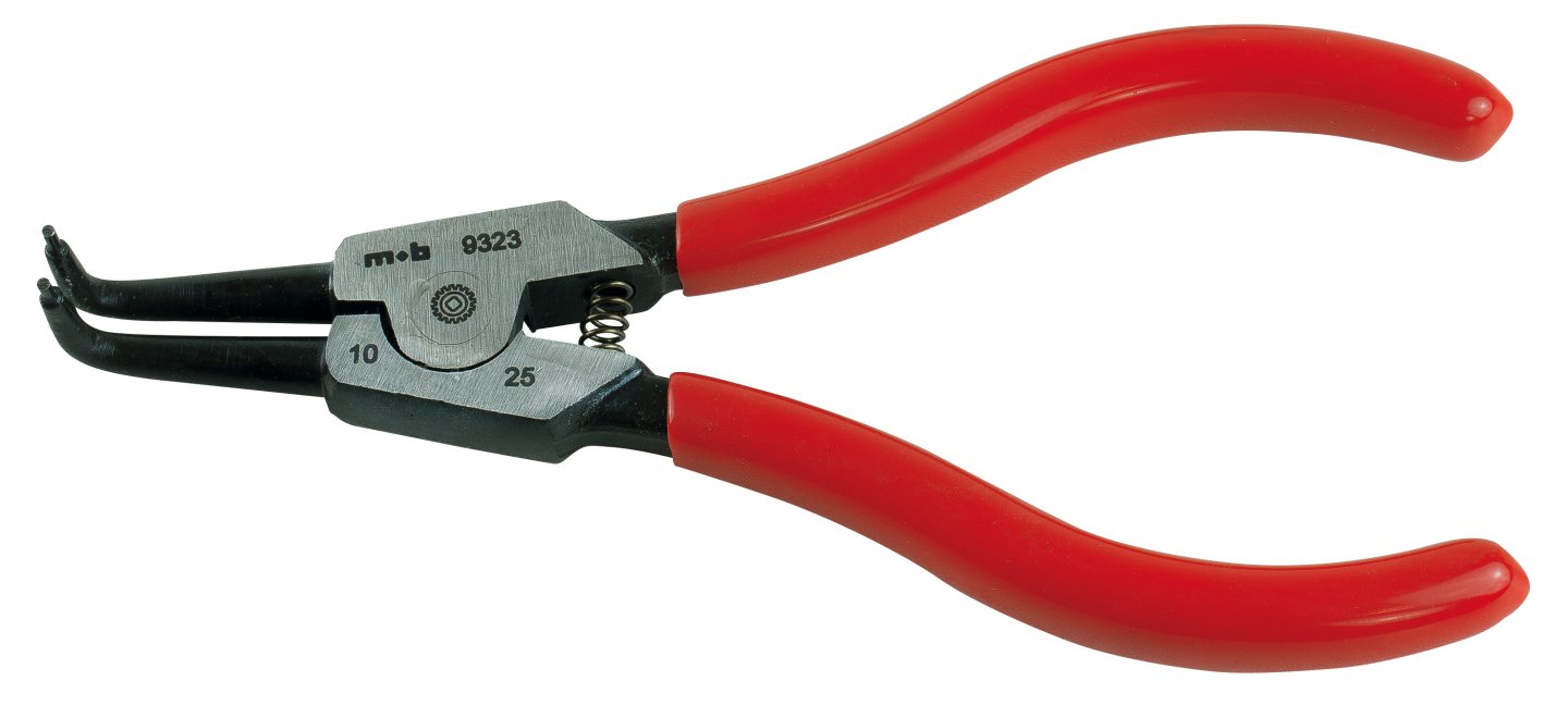 Circlip pliers, 90° jaws for external clips, on card 02