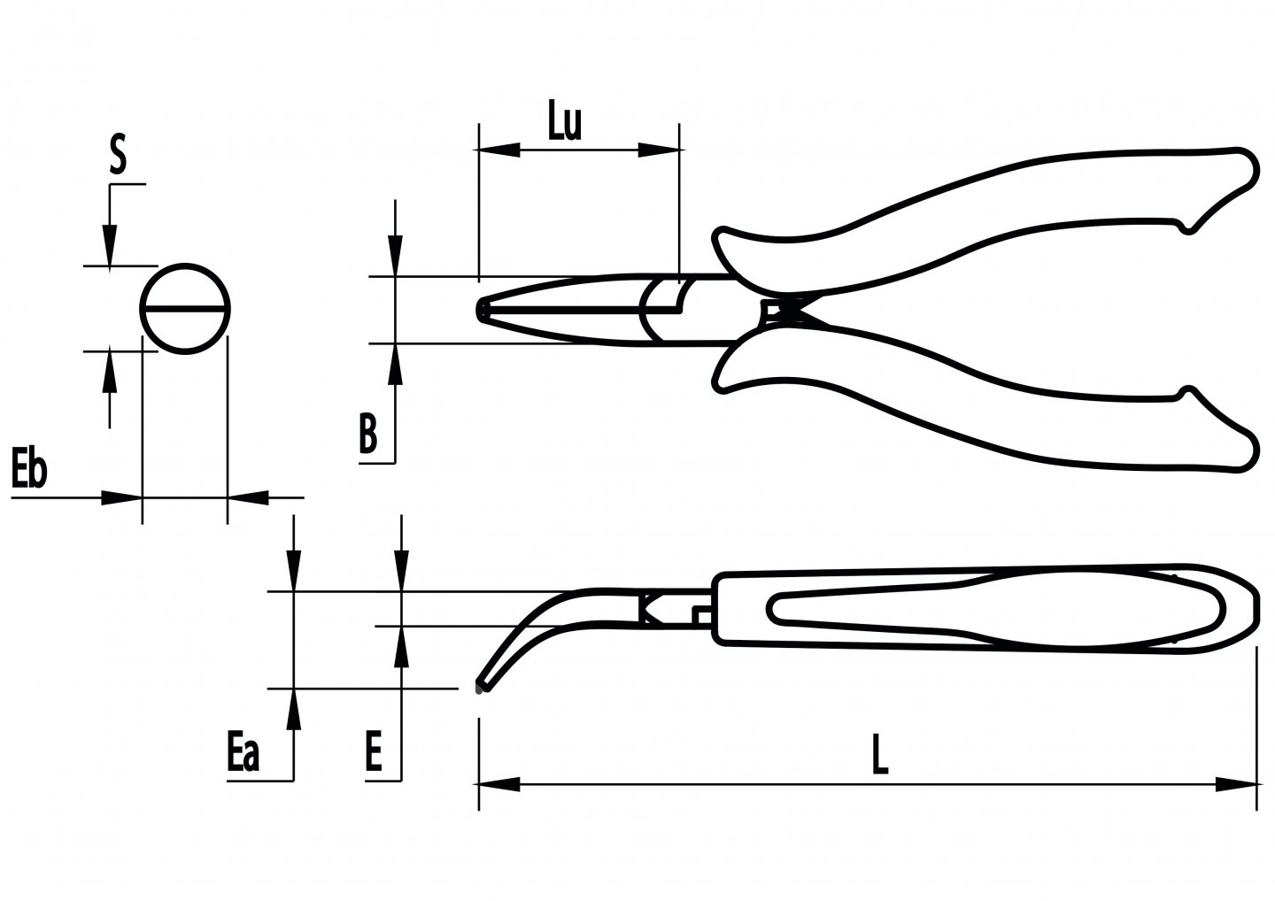 Bent half round nose pliers 02