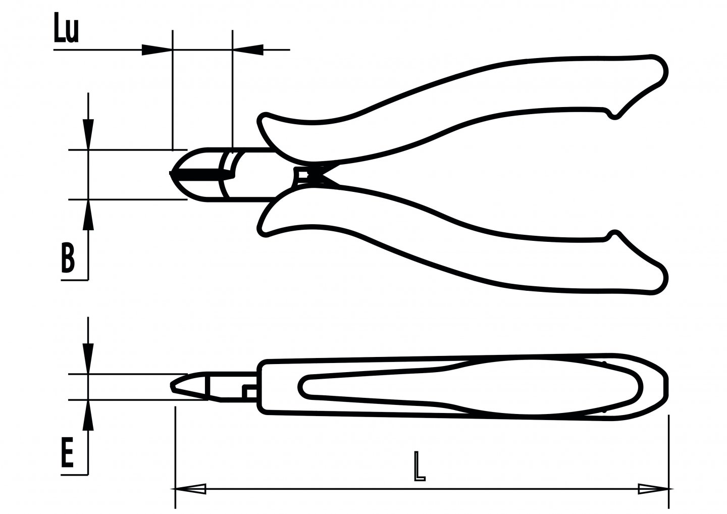 Diagonal cutting nippers - half flush cut 02