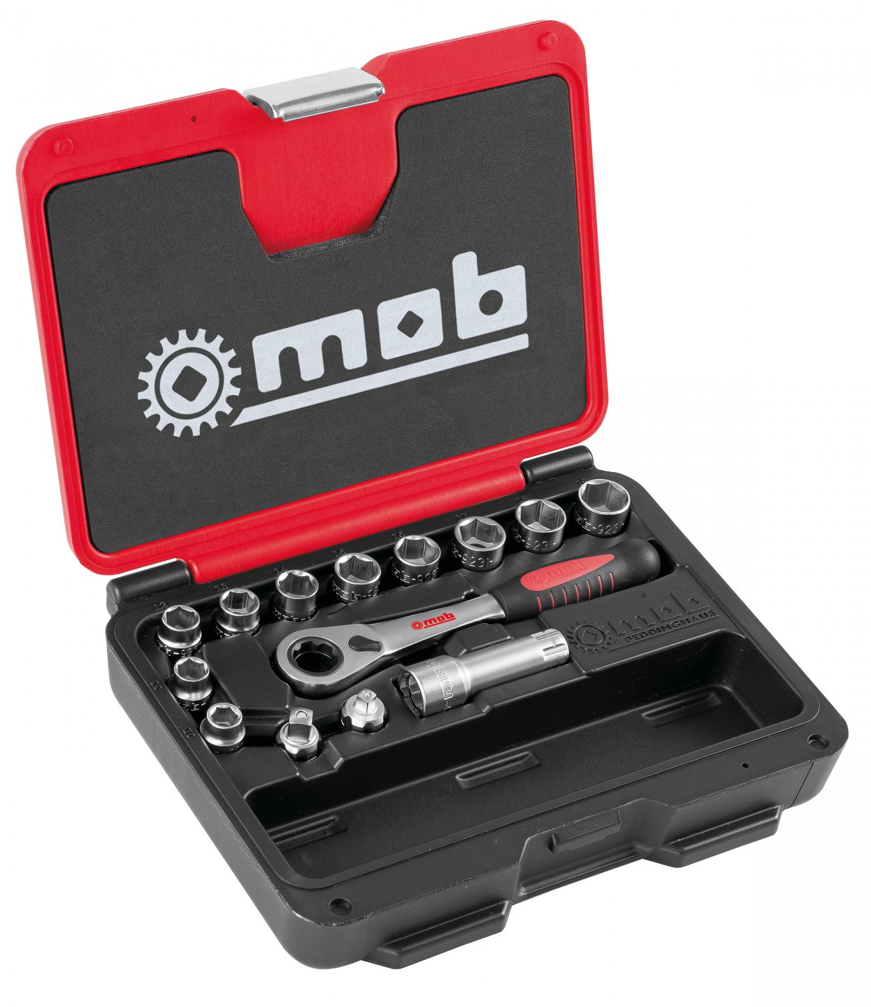 Push-through ratchet set, 14 pieces, in fusion box 04