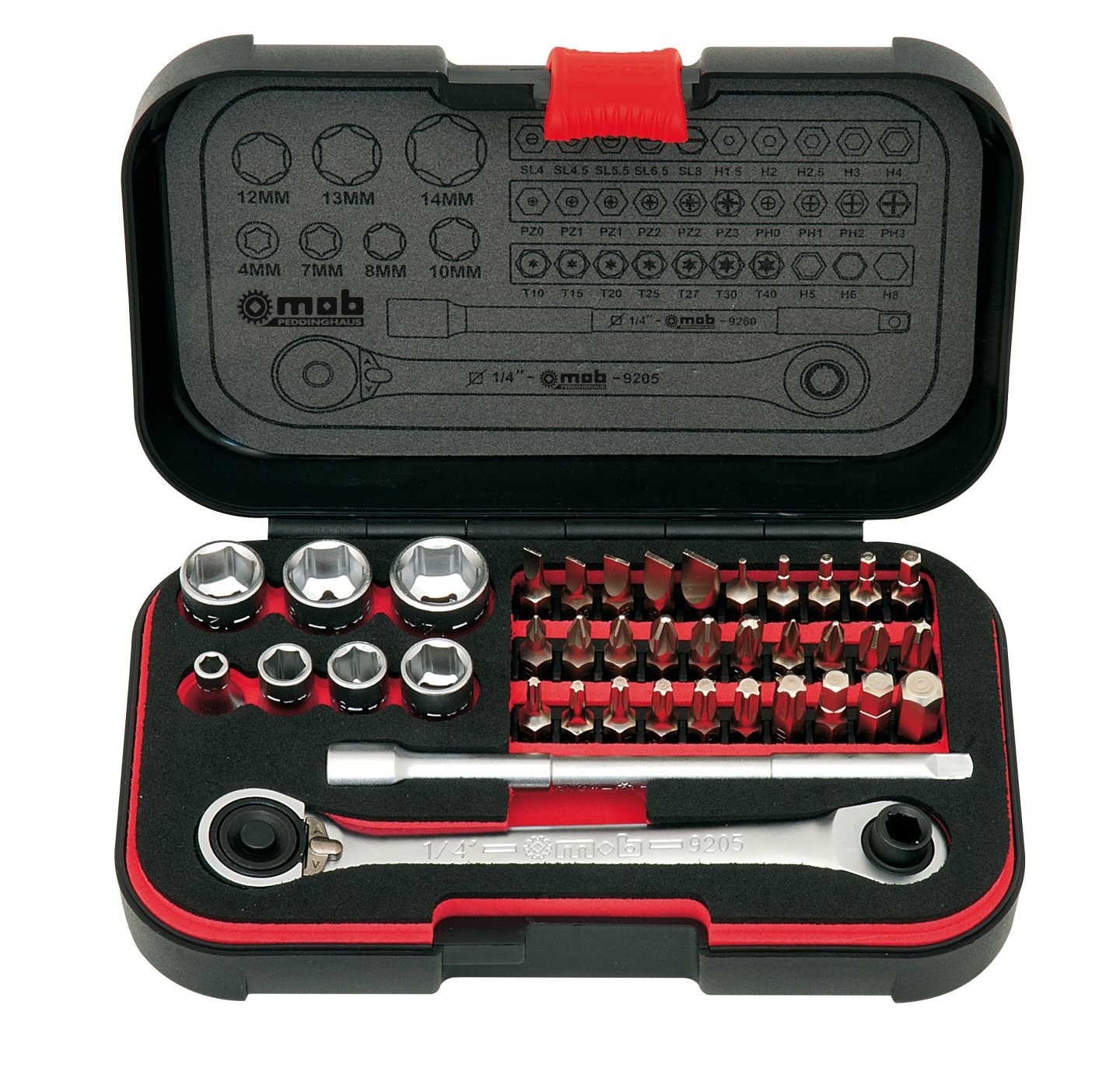 Socket set - xs box - 39 pieces, 1/4''