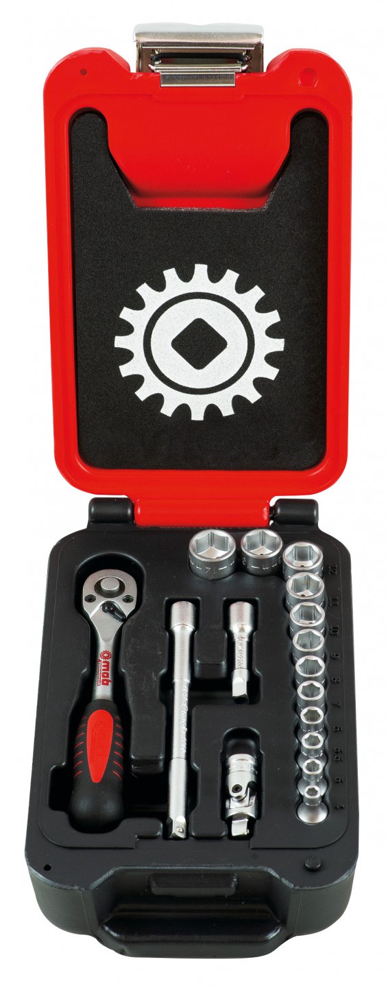 Ratchet set in fusion box, 16 pieces, 1/4''