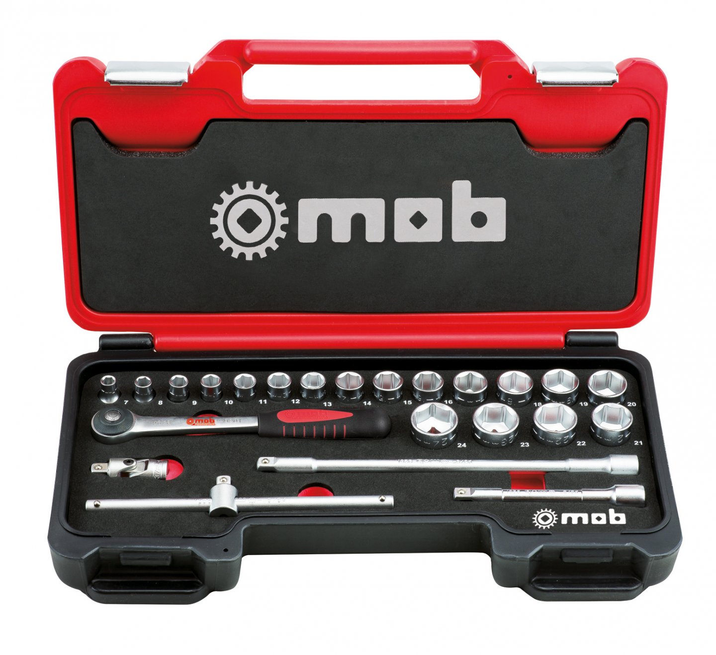 Socket set, 3/8'’, 23 pieces in fusion box