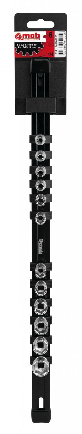 6-point socket set, 12 pieces, 1/4'' 02