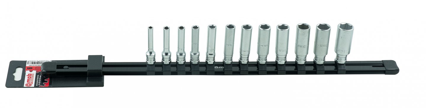 6-point socket set, 12 pieces, 1/4''