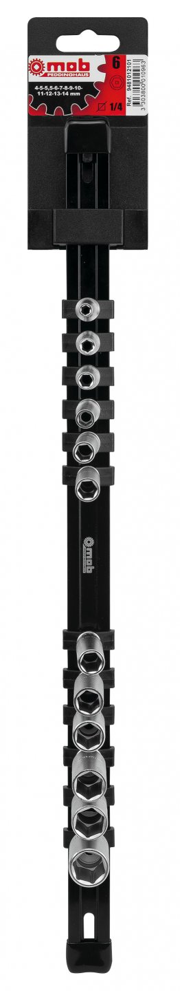 6-point socket set, 12 pieces, 1/4'' 02