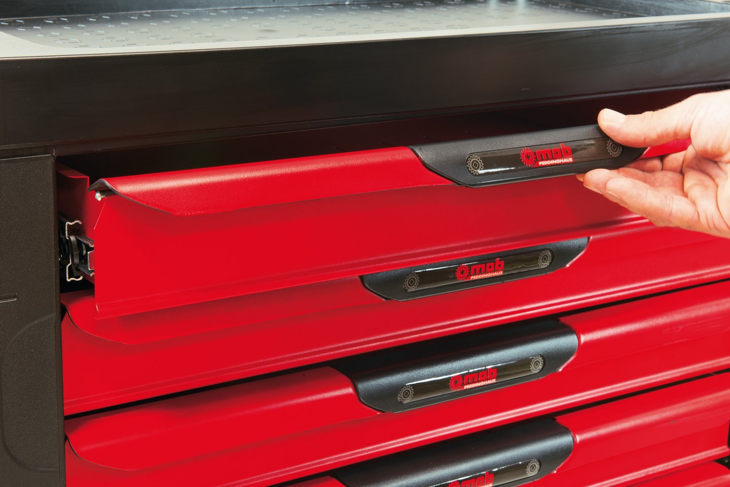 Proliner tool trolley with 5 drawers - red 07