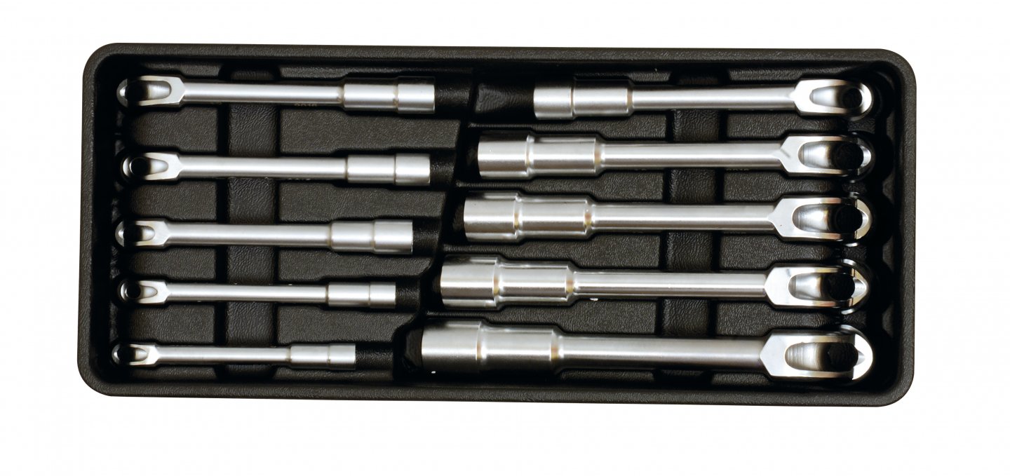 Unit of 10 offset open socket wrenches