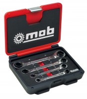 Double ratcheting wrenches 4x4 in metalbox