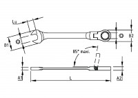 Combination ratcheting wrenches, hinged 02