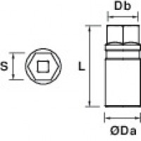 Spark plug socket hexagonal 1/2'' on card 02
