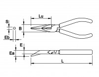Half round nose pliers, angled 02
