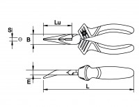 Half round nose pliers, angled 02